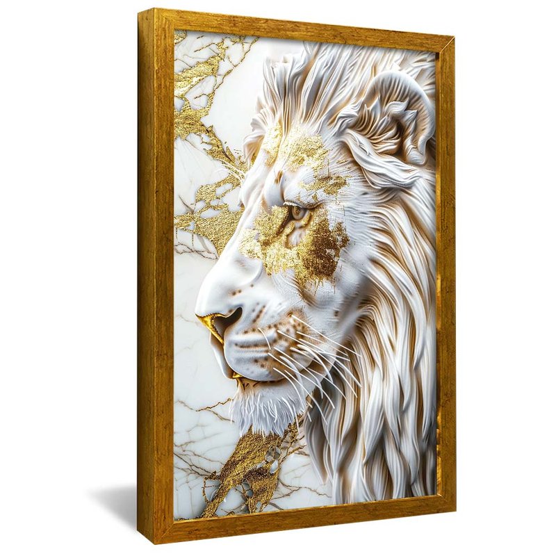 White Marble Lion V1864 Canvas