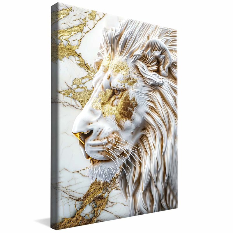 White Marble Lion V1864 Canvas