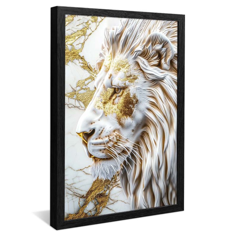 White Marble Lion V1864 Canvas