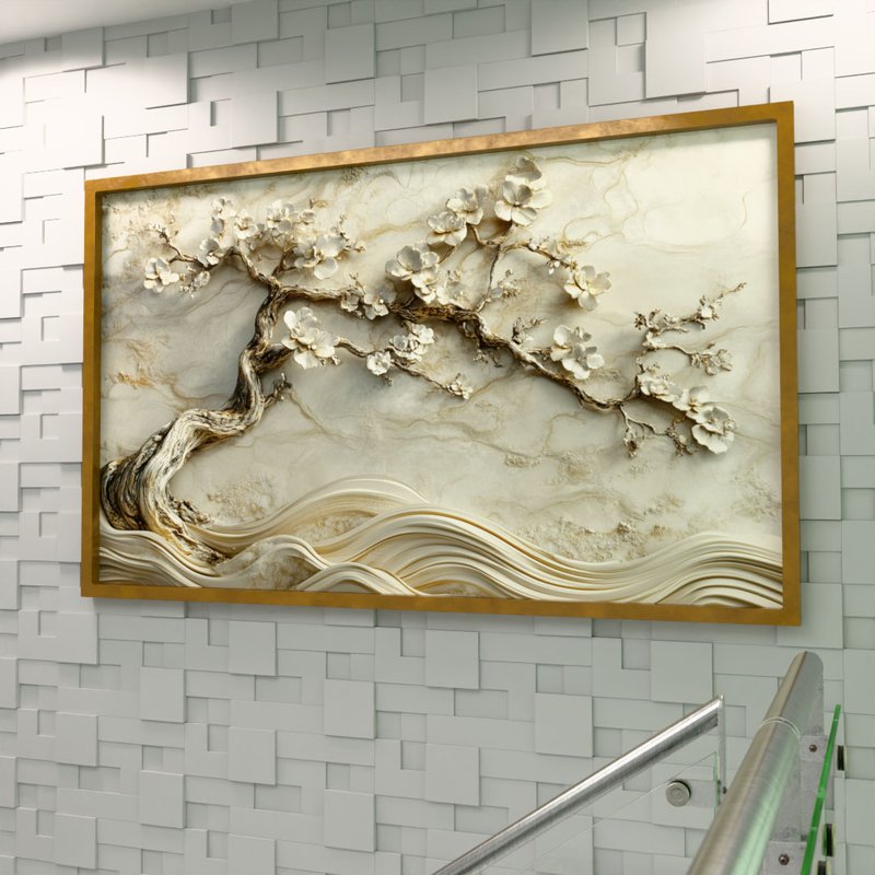 White Marble Tree 2066 Canvas