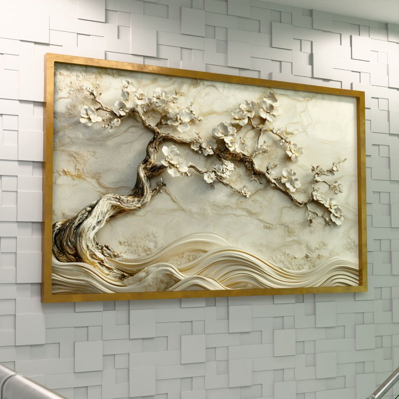 White Marble Tree 2066 Canvas