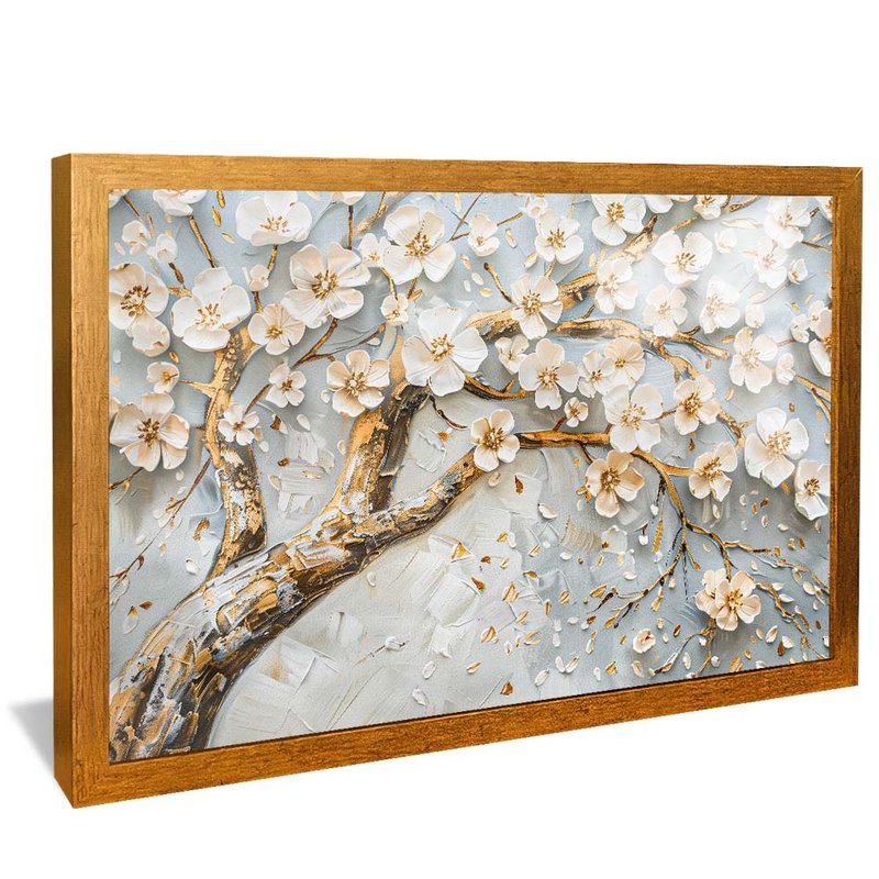 White Tree and Floral V1866 Canvas