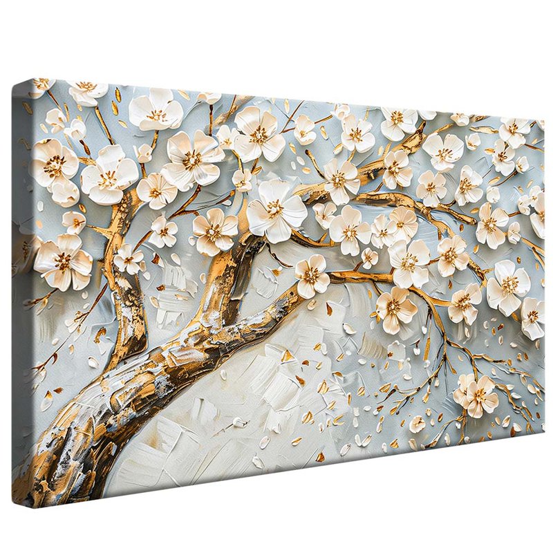 White Tree and Floral V1866 Canvas