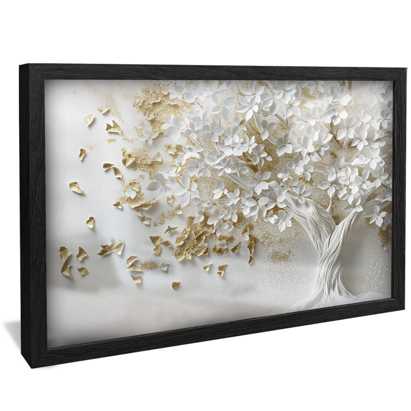 White Tree and Gold Leaves V1076 Canvas
