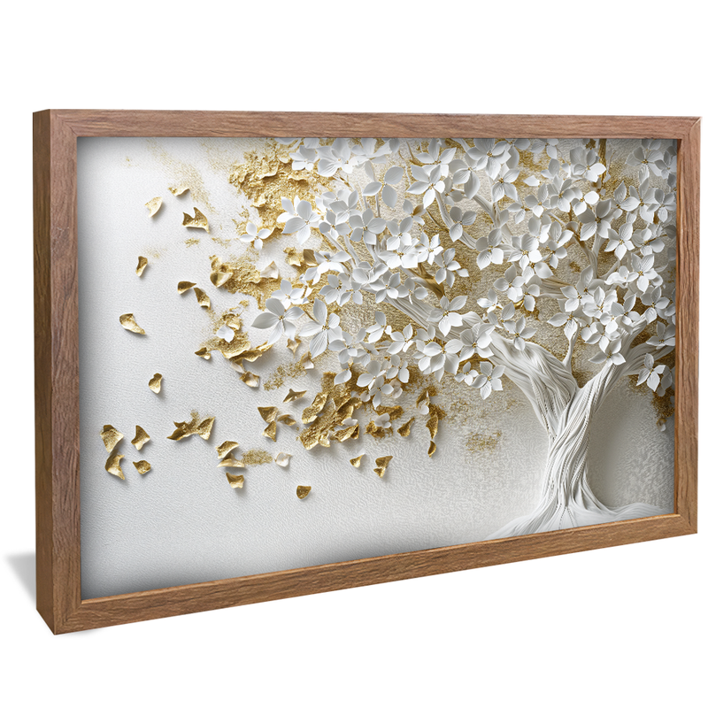 White Tree and Gold Leaves V1076 Canvas
