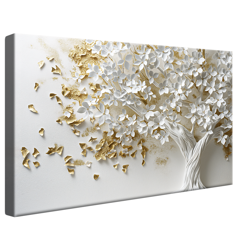 White Tree and Gold Leaves V1076 Canvas