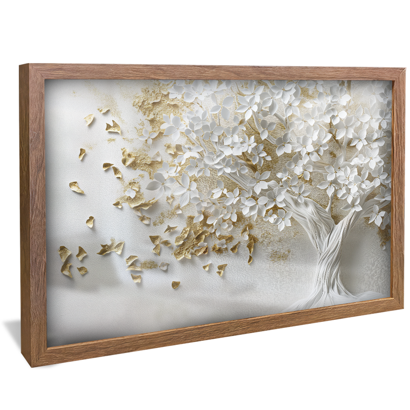 White Tree and Gold Leaves V1076 Canvas