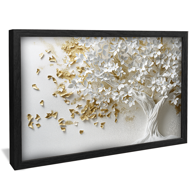 White Tree and Gold Leaves V1076 Canvas