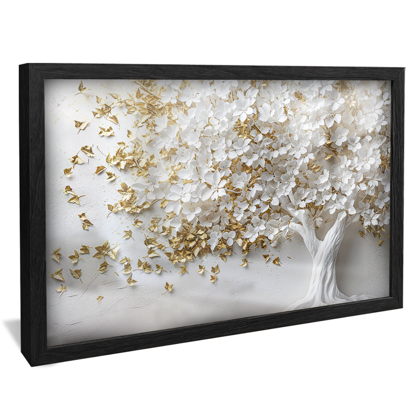 White Tree with Gold Leaves V1060 Canvas