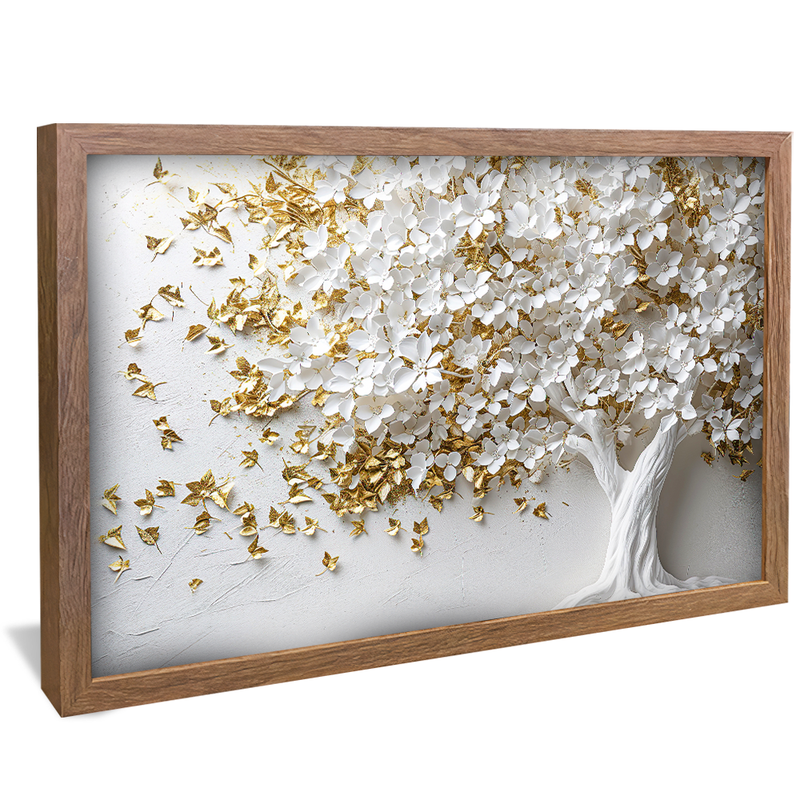White Tree with Gold Leaves V1060 Canvas