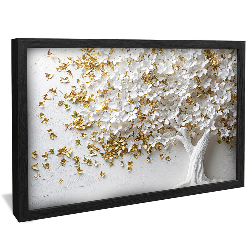 White Tree with Gold Leaves V1060 Canvas