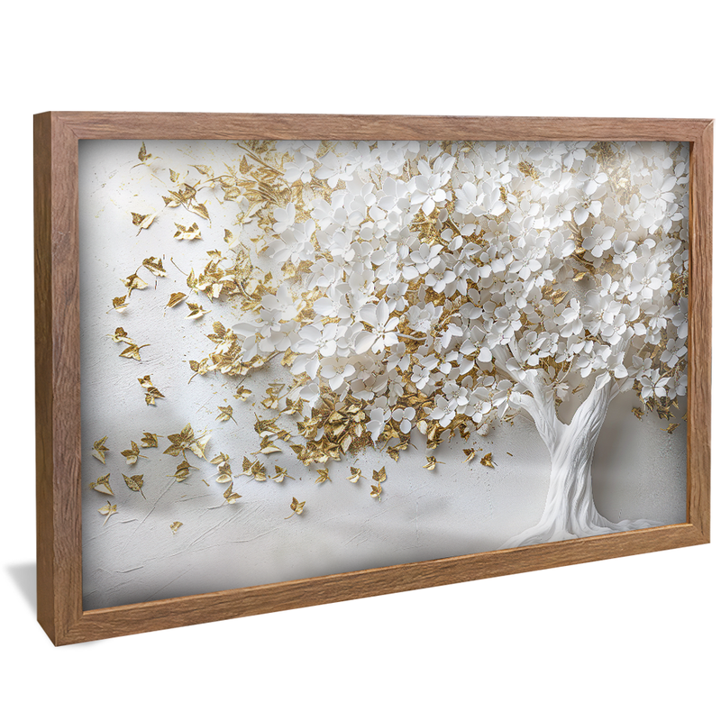 White Tree with Gold Leaves V1060 Canvas
