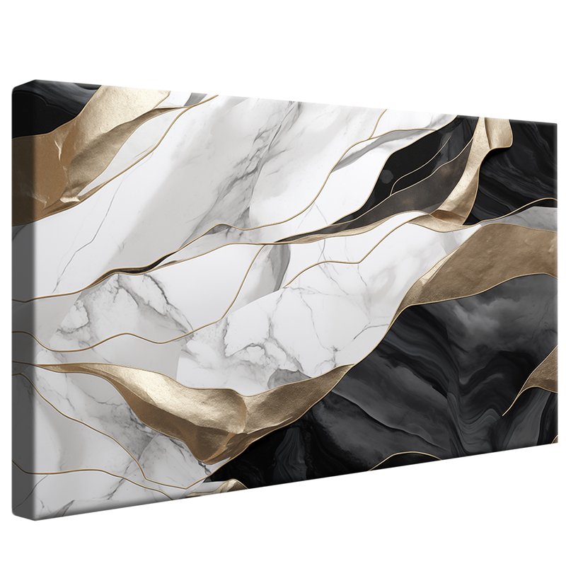 White and Black Marble V981 Canvas