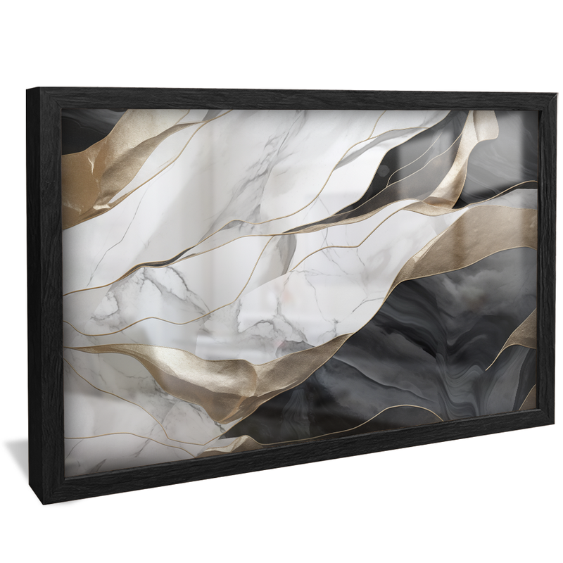 White and Black Marble V981 Canvas