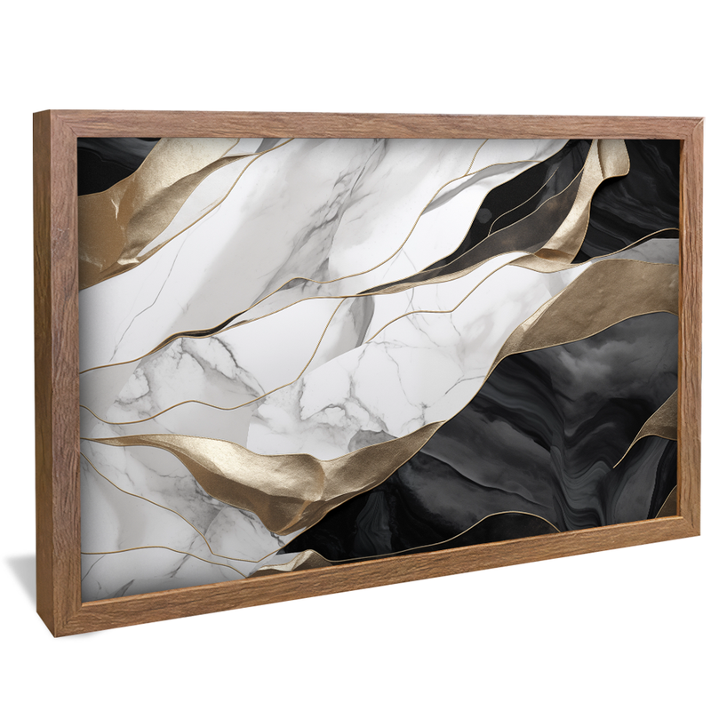 White and Black Marble V981 Canvas