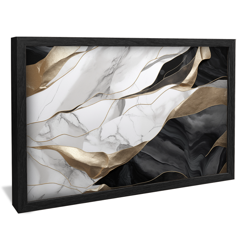 White and Black Marble V981 Canvas