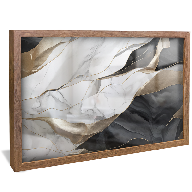 White and Black Marble V981 Canvas