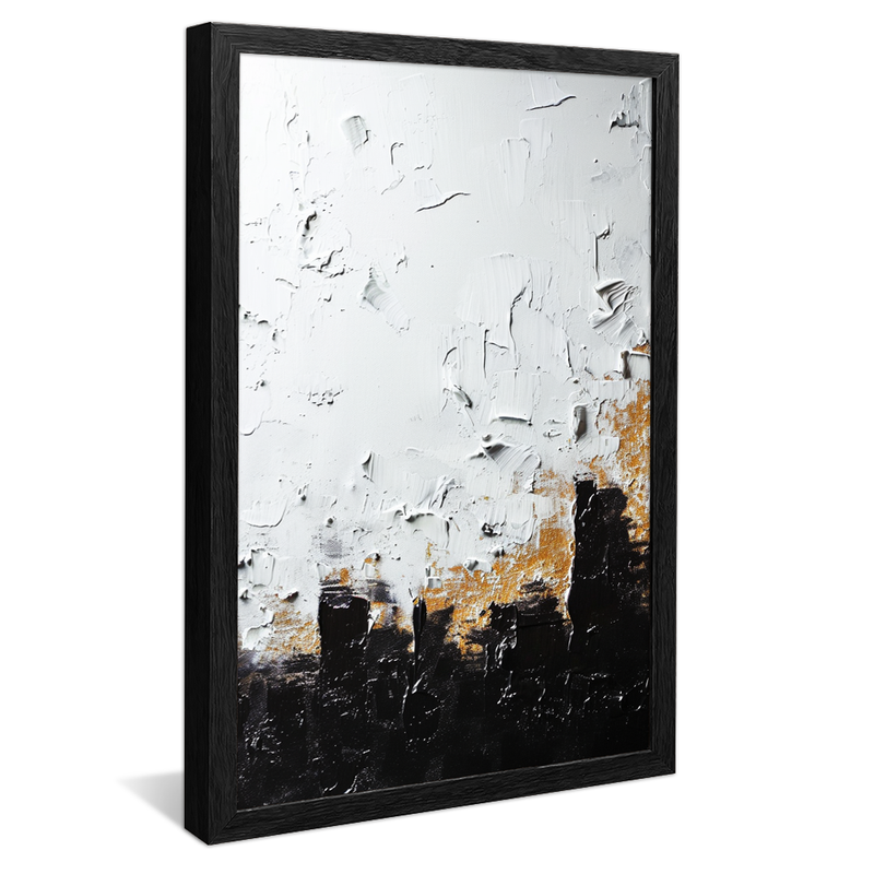 White and Black Oil V1098 Canvas