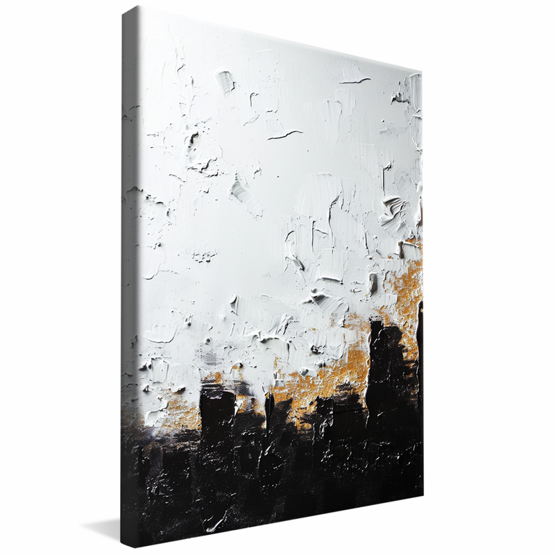 White and Black Oil V1098 Canvas