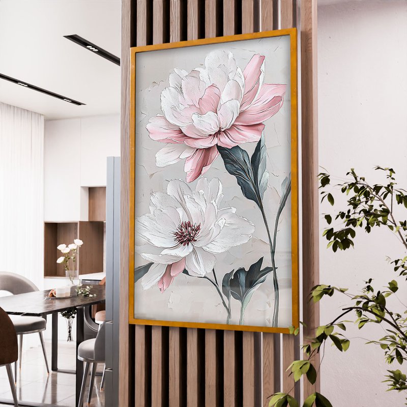 White and Pink Flower V2078 Canvas