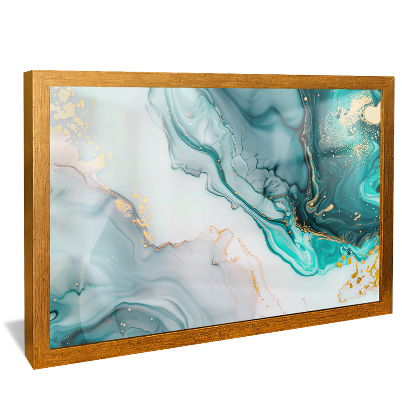 White and Turquoise Marble V1302 Canvas