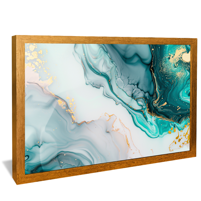 White and Turquoise Marble V1302 Canvas