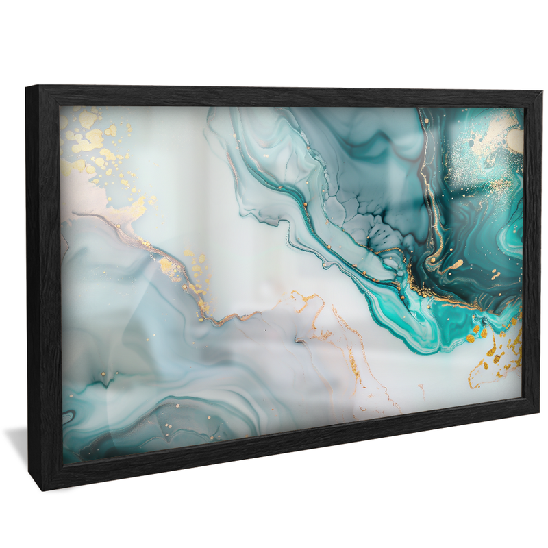 White and Turquoise Marble V1302 Canvas