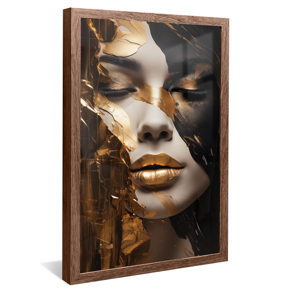 Woman Bathed in Gold V972 Canvas