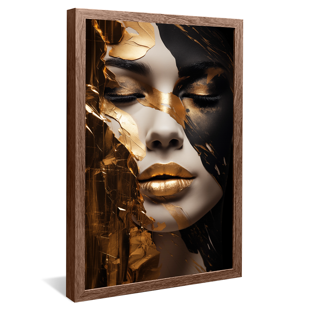 Woman Bathed in Gold V972 Canvas