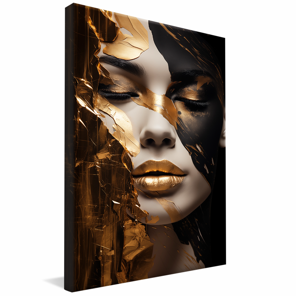 Woman Bathed in Gold V972 Canvas