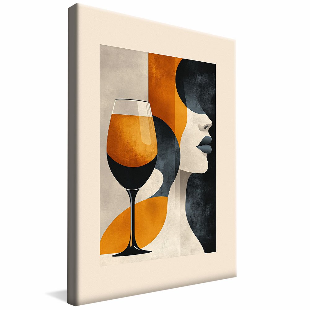 Woman and Mosaic Cup V2030 Canvas