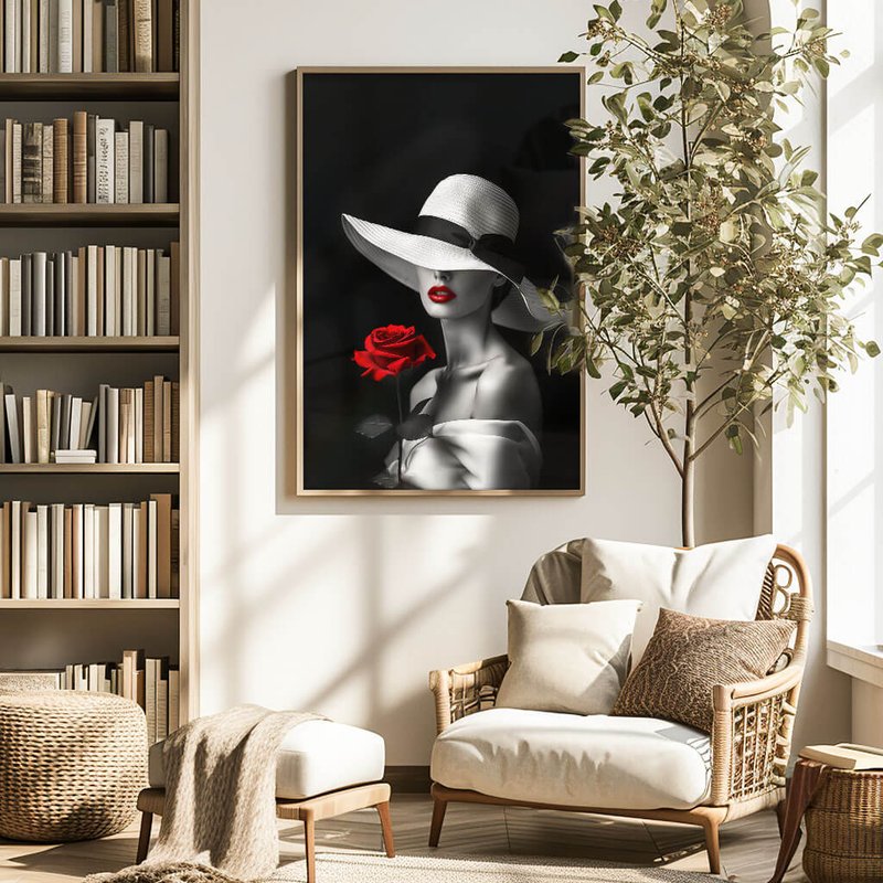 Woman and Rose V1600 Canvas