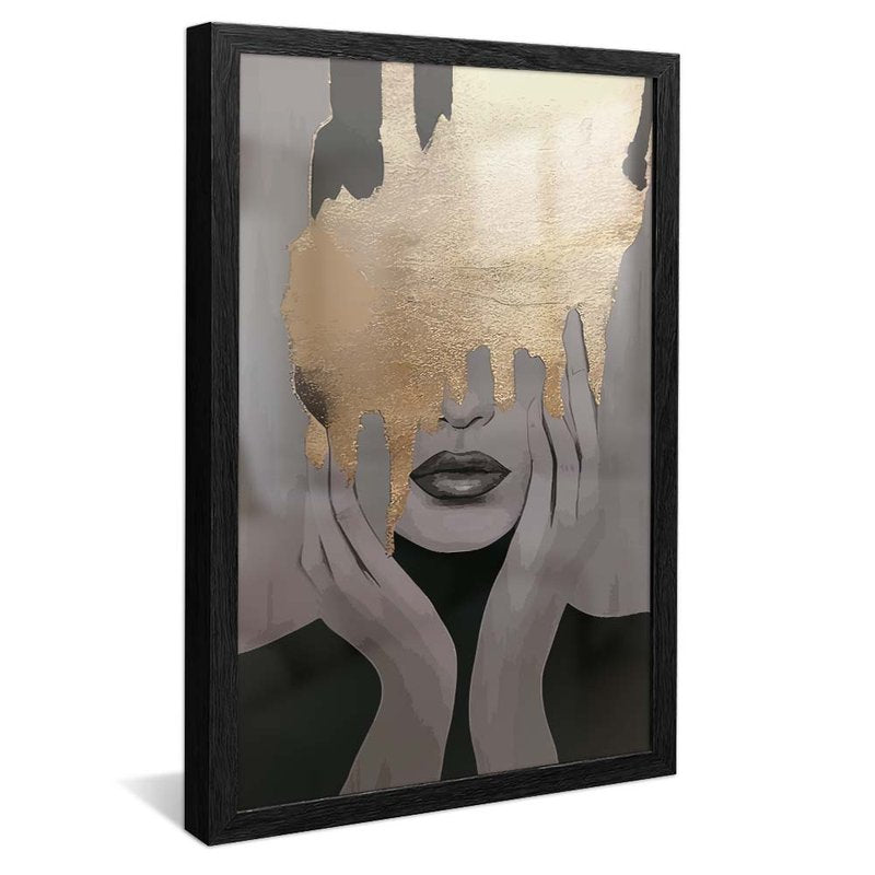 Woman in Golden Screen V1685 Canvas