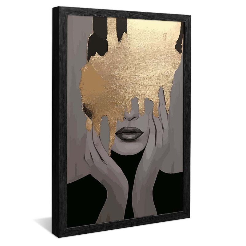 Woman in Golden Screen V1685 Canvas