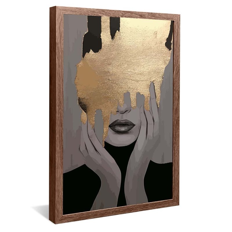 Woman in Golden Screen V1685 Canvas