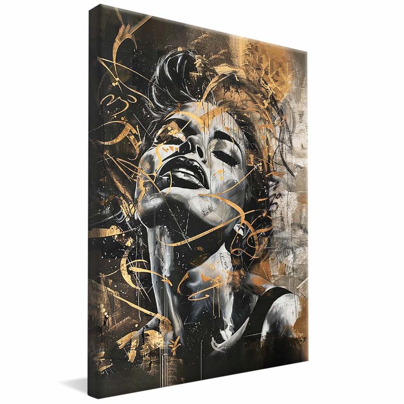 Woman in Graffiti V1691 Canvas