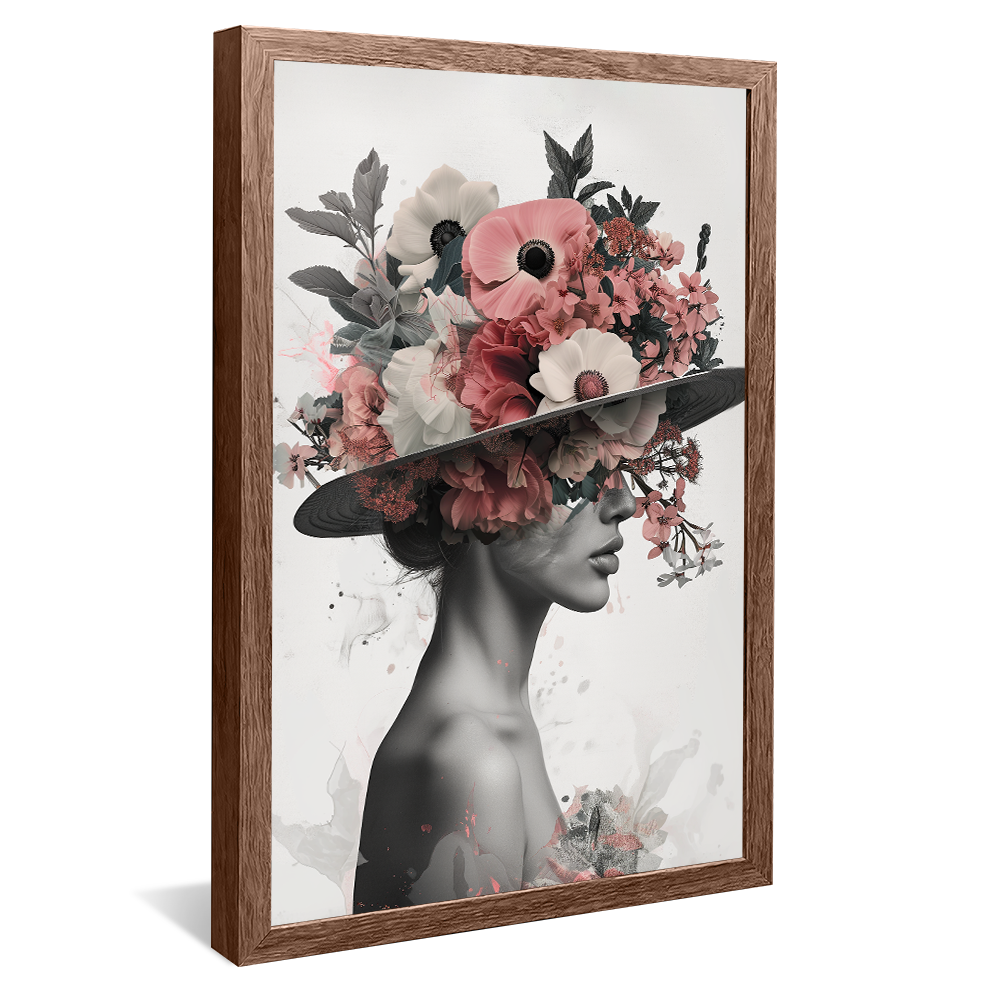 Woman with Flower Hat Canvas V1057