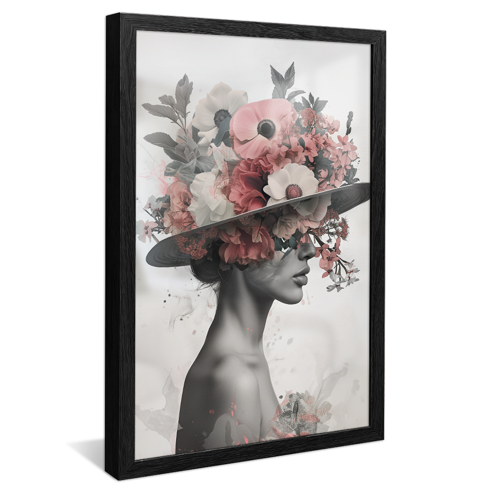 Woman with Flower Hat Canvas V1057