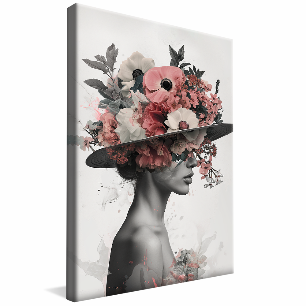 Woman with Flower Hat Canvas V1057