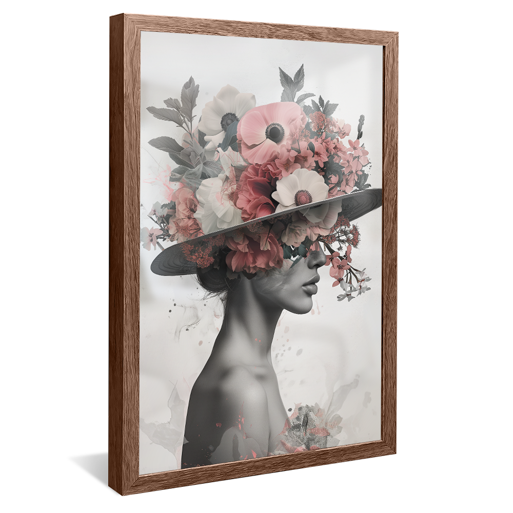 Woman with Flower Hat Canvas V1057