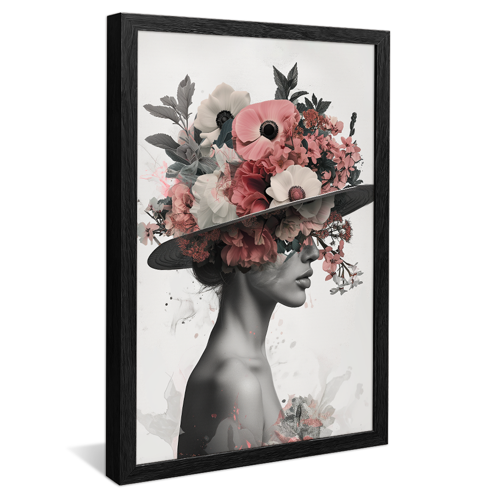 Woman with Flower Hat Canvas V1057