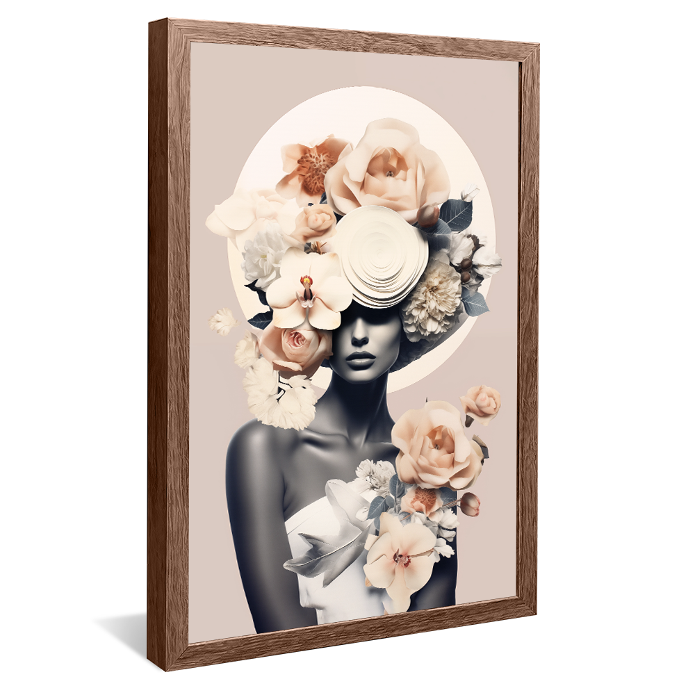 Woman with Flower Hat V958 Canvas