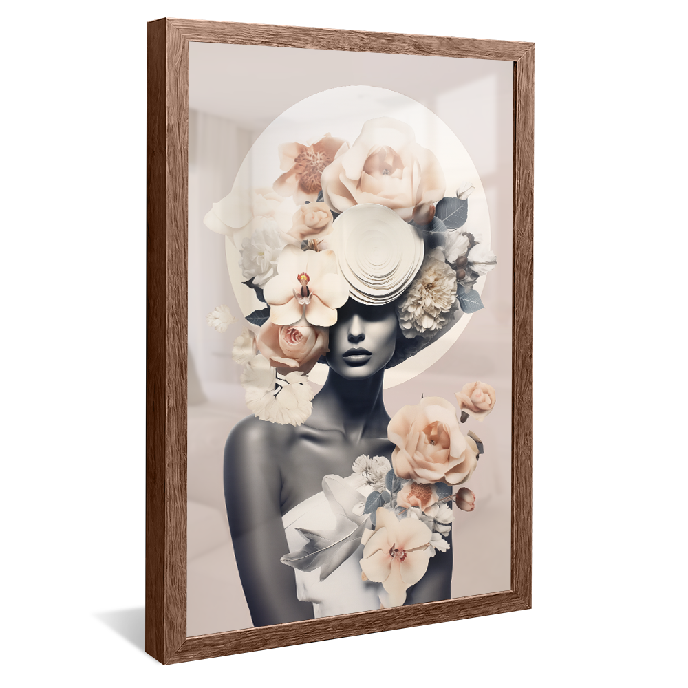 Woman with Flower Hat V958 Canvas