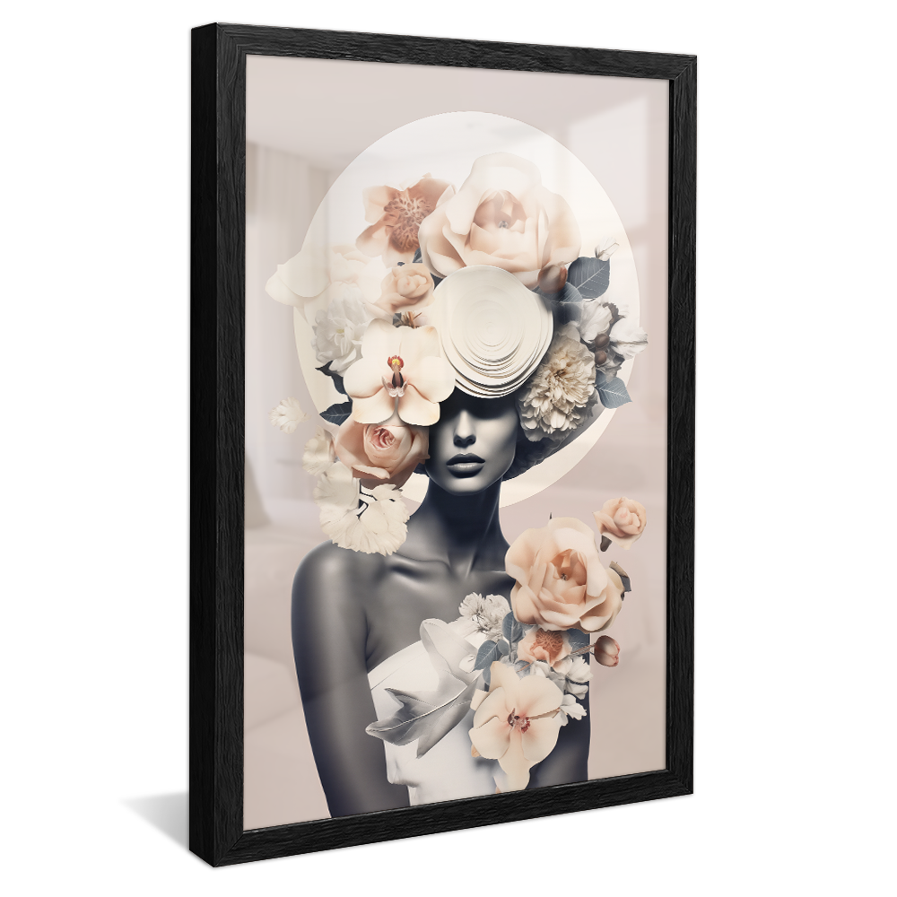 Woman with Flower Hat V958 Canvas