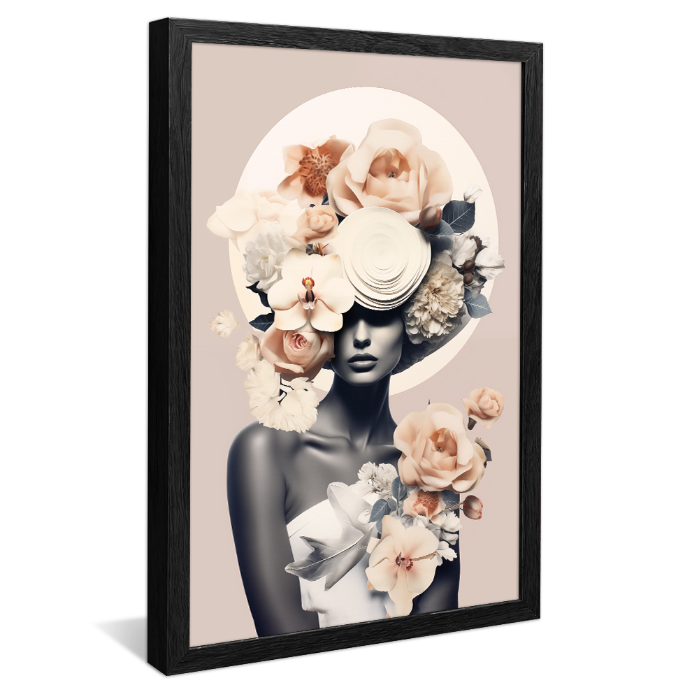 Woman with Flower Hat V958 Canvas