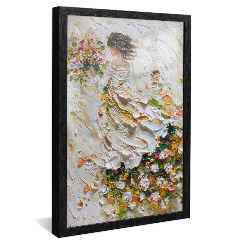 Woman with Oil Flowers V1779 Canvas