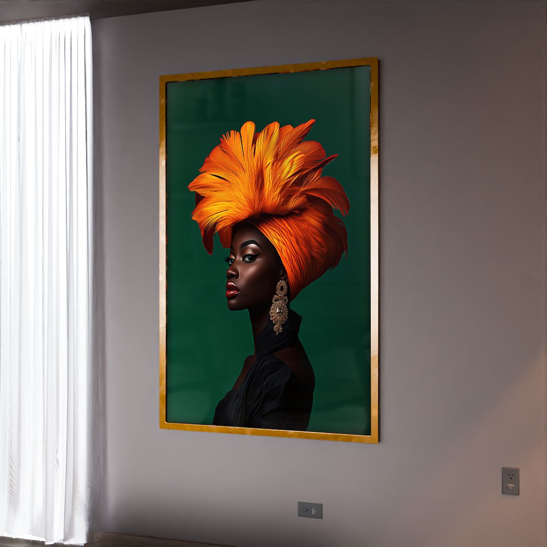 Woman with Orange Turban v2093 Canvas