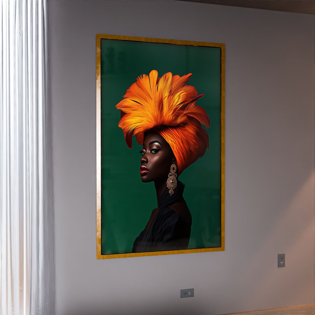 Woman with Orange Turban v2093 Canvas