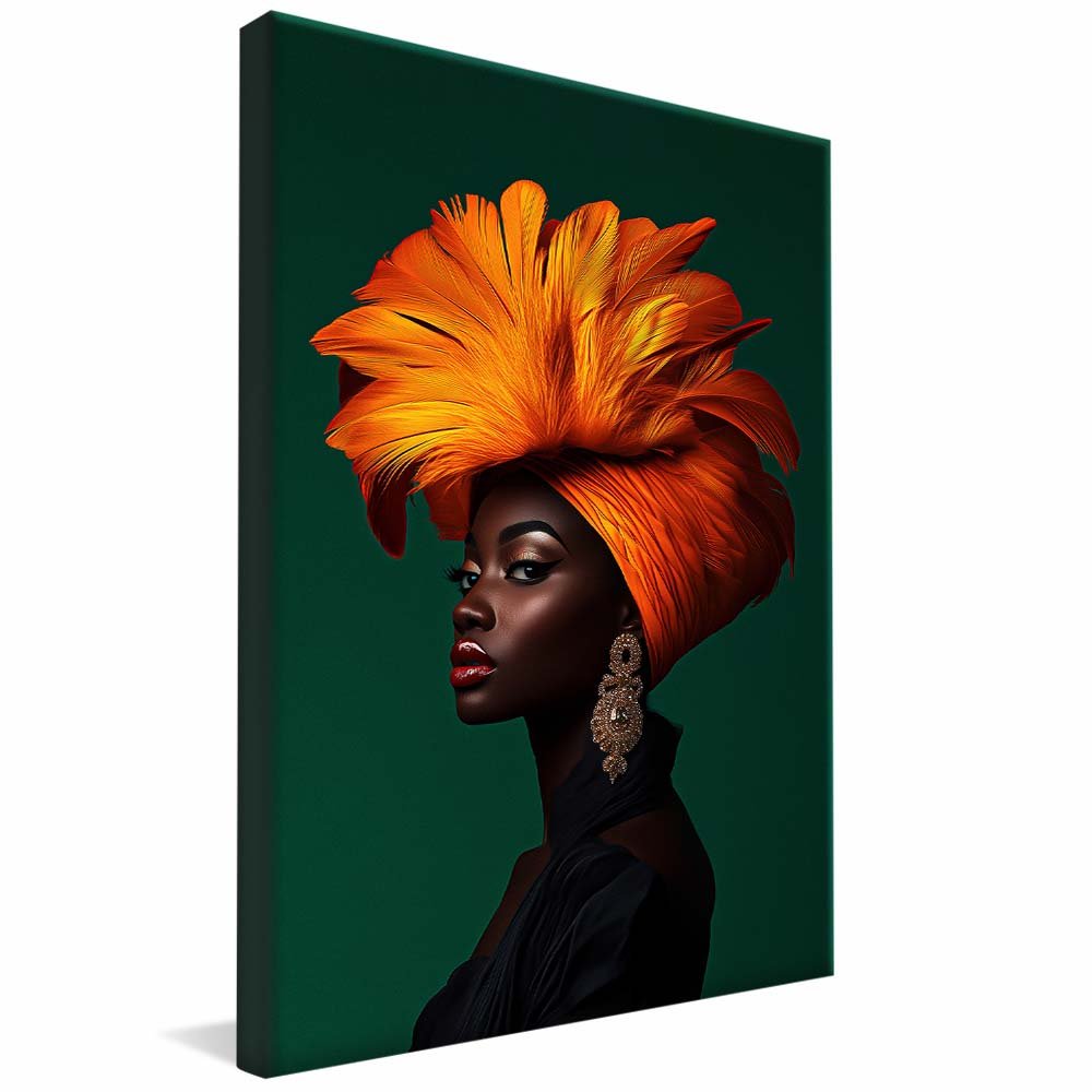 Woman with Orange Turban v2093 Canvas