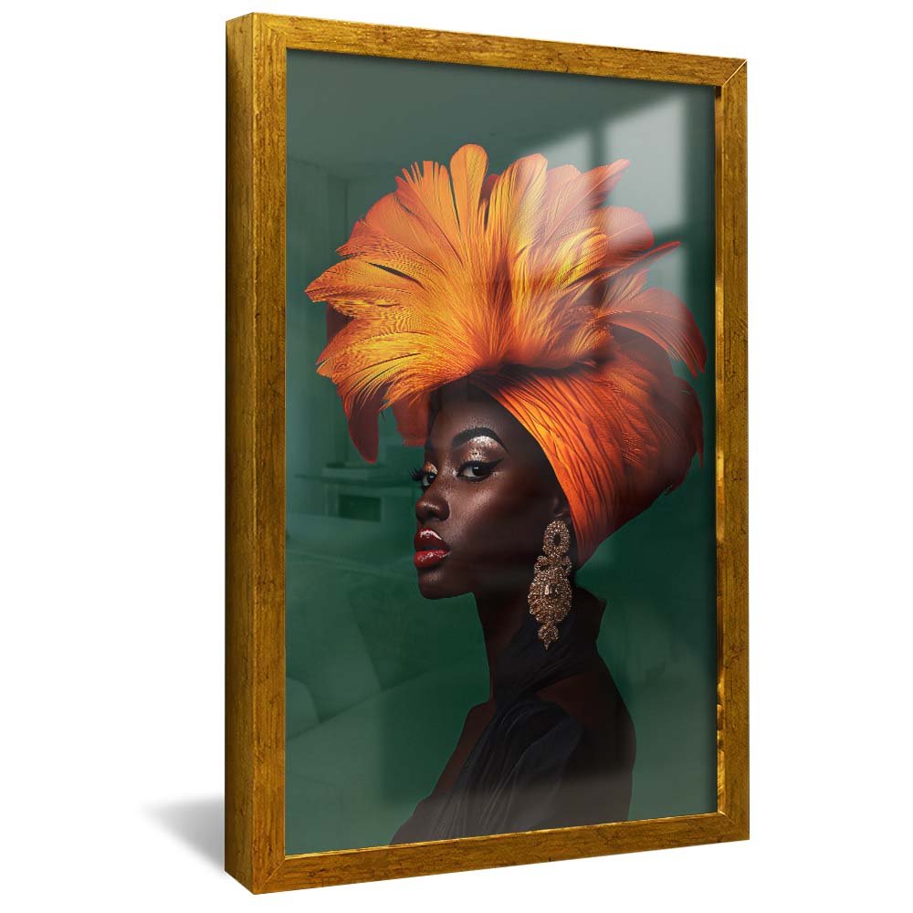 Woman with Orange Turban v2093 Canvas